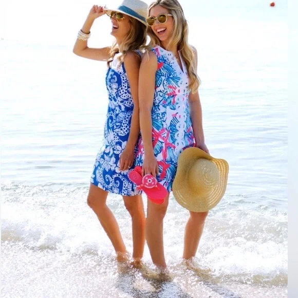 Lilly Pulitzer Size 0 She Shells Janice Shift Dress w/Lace Excellent Condition - Picture 3 of 16